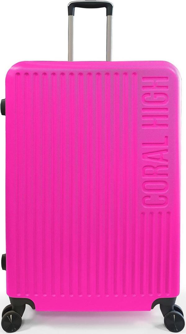 Coral High ABS Pembe Büyük Boy Valiz 16418 - Image 1