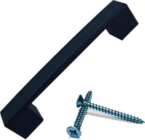 160 mm Dolap Çekmece Kulpu Yassı Kalın Köprü Kulp 1 Adet Mobilya Kulpları Siyah (VİDA DAHİL)  - Image 1