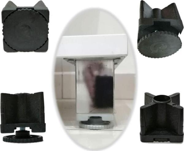 Gizli Ayarlı Masa Ayağı Profil Pabucu 40x60 Mm Siyah (4 Adet)  - Image 1