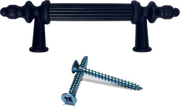 Lüx Dolap Çekmece Kulpu Kumru Kulp 1 Adet 64 mm Mobilya Kulpları Sert Polimer Kulp (VİDA DAHİL) Siyah - Image 1