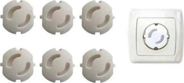 Çocuk Emniyeti Için Priz Kapağı 6 Adet Priz Koruma Kapağı Beyaz - Image 1