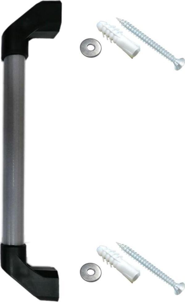 Alüminyum Sabit Engelli Yaşlı Hasta Tutamağı Tutunma Barı Gri 30 Cm  - Image 1