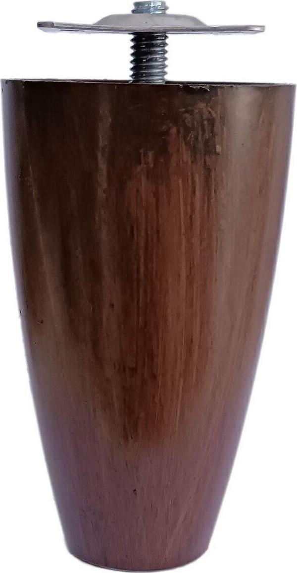 12 Cm Plastik Dolap Mobilya Baza Ayağı Robot Süpürge Ayağı Tablalı Desenli Ceviz (İNCE DİŞLİ)  - Image 1