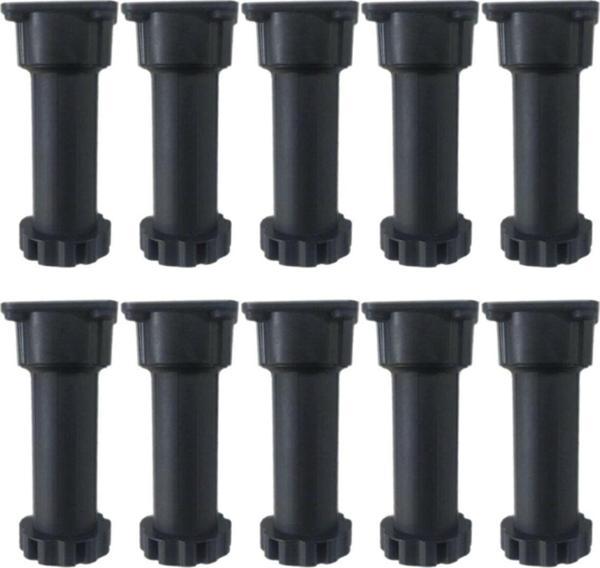 Ayarlanabilir Plastik Mutfak Dolap Tezgah Baza Ayağı 12-17 Cm Siyah (10 Adet) - Tek Ebat  - Image 1
