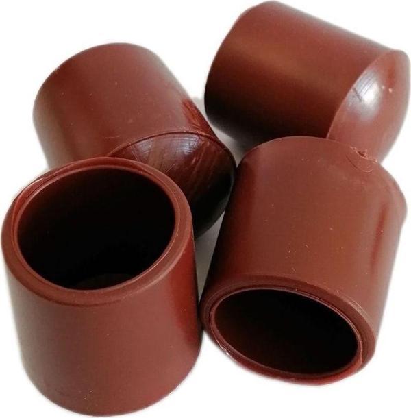 21 Mm Pvc Sandalye Ahşap Ayak Pabucu Sessiz Yumuşak - Kahve(4 ADET)  - Image 1
