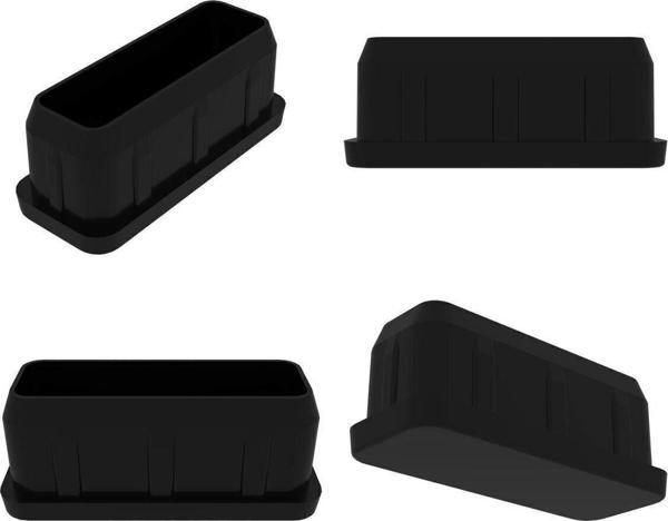 20x50 Mm Plastik Dikdörtgen Içe Geçme Profil Tapası Siyah (4 ADET)  - Image 1