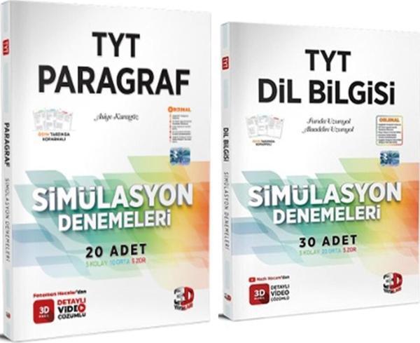 3D Yayınları TYT Paragraf ve Dil Bilgisi Deneme Seti 2 Kitap - 3D Yayınları - Image 1