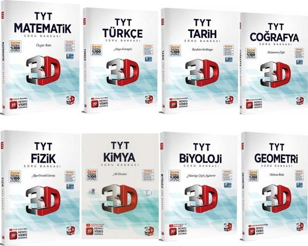 3D Yayınları TYT Soru Bankası Seti 8 Kitap Set - 3D Yayınları - Image 1