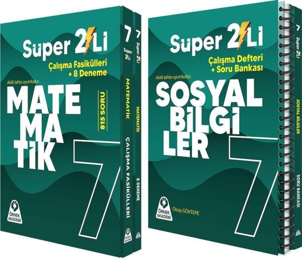 Örnek Akademi 7.Sınıf Süper İkili Matematik ve Sosyal Bilgiler Seti 2 Kitap - Örnek Akademi - Image 1