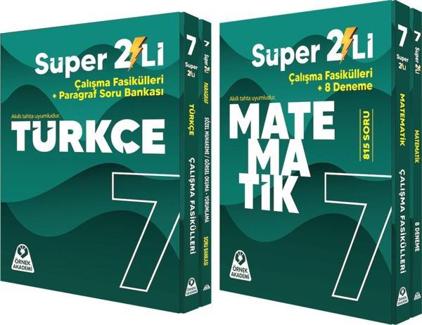 Örnek Akademi 7.Sınıf Süper İkili Matematik ve Türkçe Seti 2 Kitap - Örnek Akademi - Image 1