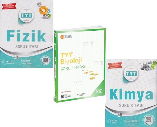 Palme TYT Fizik ve Kimya Üç Dört Beş TYT Biyoloji Soru Bankası 3 Kitap Set - Palme Yayınları - Image 1