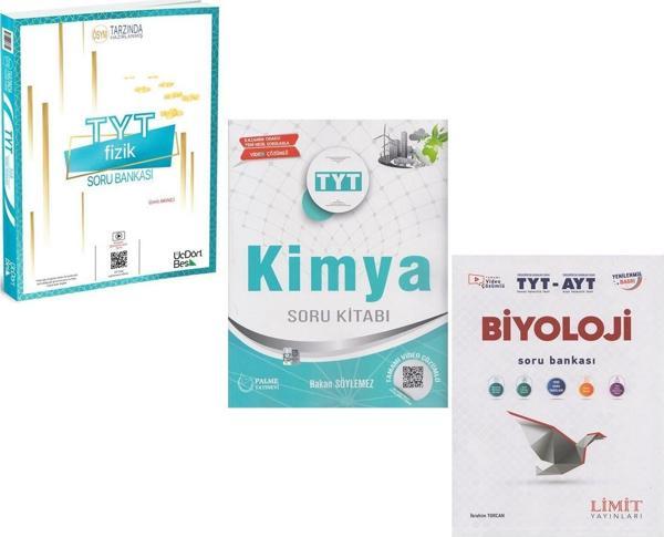TYT Palme Kimya Üç Dört Beş Fizik Limit Biyoloji Soru Bankası 3 Kitap Set - Palme Yayınları - Image 1
