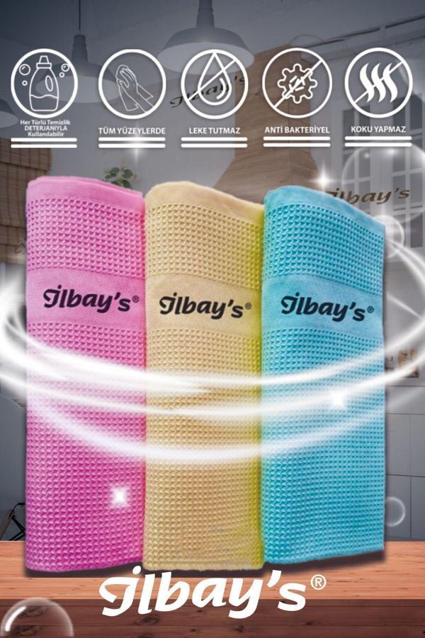 İlbay's 3'lü Mikrofiber Temizlik Bezi Qr Kod Orijinallik Kontrolllü - Image 1