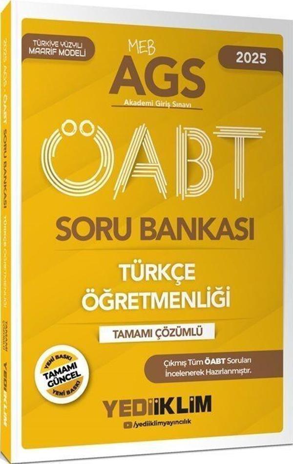 2025 MEB AGS ÖABT Türkçe Öğretmenliği Tamamı Çözümlü Soru Bankası Yediiklim Yayınları - Yediiklim Yayınları - Image 1
