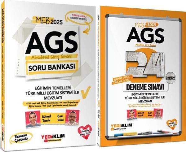 Yediiklim 2025 MEB AGS Eğitimin Temelleri Türk Milli Eğitim Sistemi ile Mevzuatı Soru Bankası ve Deneme Seti 2 Kitap - Yediiklim Yayınları - Image 1