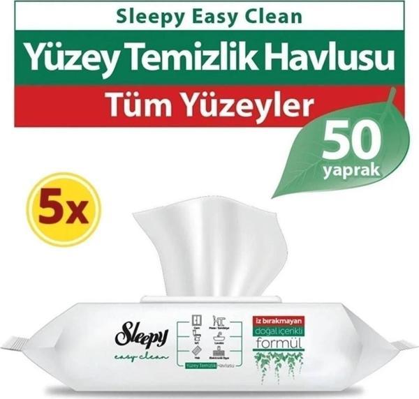 Sleepy Easy Clean Yüzey Temizlik Havlusu 50' Li X 5 - Image 1