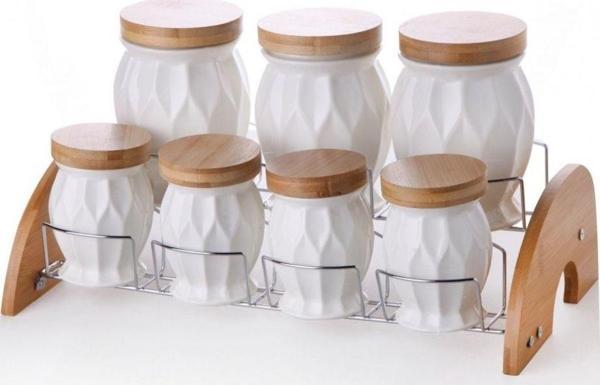 Çiftçiler Baharat Takımı 7 Li Bambu Kapaklı Kb002 - Image 1