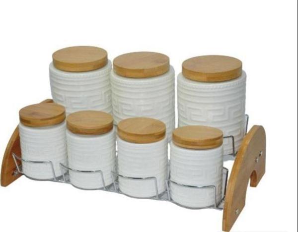 Çiftçiler Baharat Takımı 7 Li Bambu Kapaklı Kb003 - Image 1