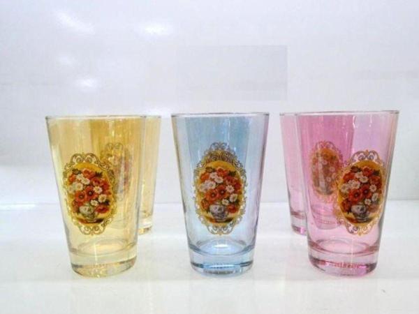 Paşabahçe Naturel Butik Desenli Rengarenk 6Lı Meşrubat Bardağı - Image 1