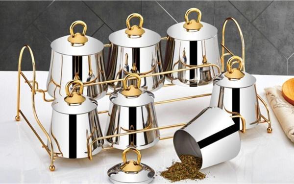 SILA PORSELEN Gold Baharat Takımı Piramit - Image 1