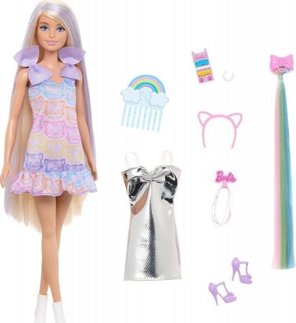 Barbie Upuzun Muhteşem Saçlı Bebekler Saç Tasarım Oyun Seti JCT72 - Image 1