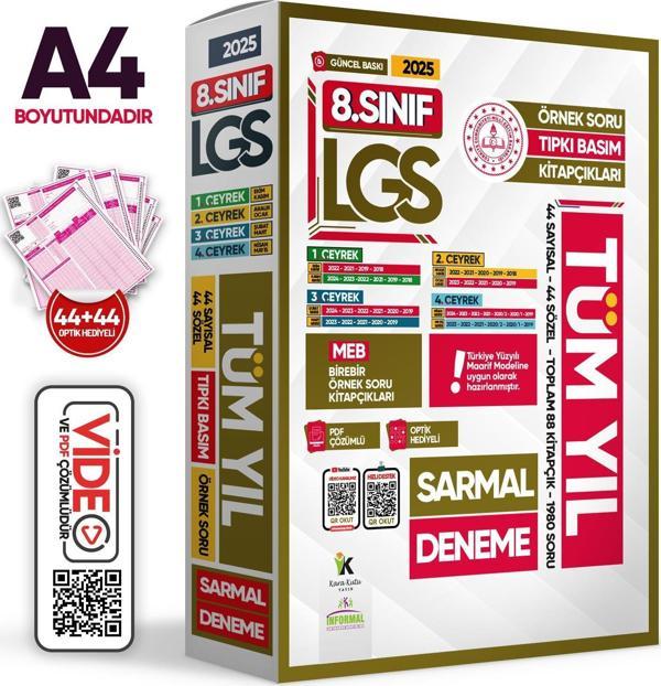 2025 8.Sınıf LGS TÜM YIL Aylık SARMAL Konu Deneme Seti MEB Örnek Soru Tıpkı Basım Çözümlü PAKET - Karakutu Yayınları - Image 1