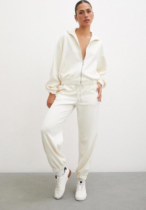 Lastikli Cepli Eşofman Altı Ekru - Image 1