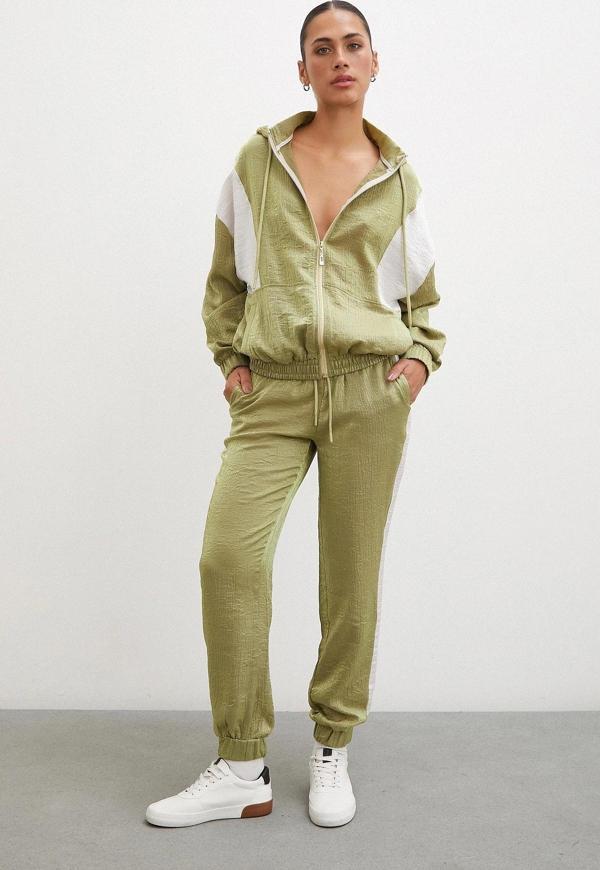 Yanı Şeritli Jogger Eşofman Altı Haki - Image 1