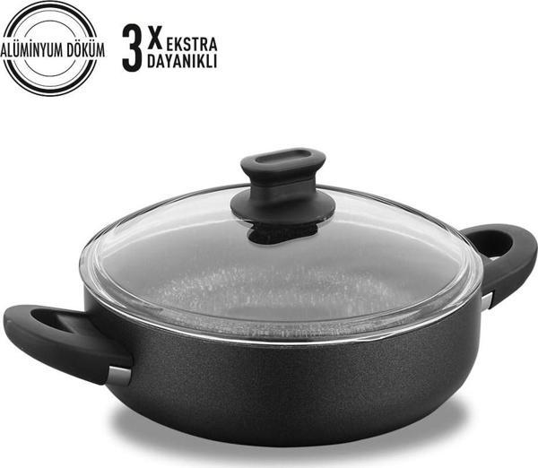 Korkmaz A 2878 Lina 26x7.5 Cm Siyah Kısa Tencere - Image 1