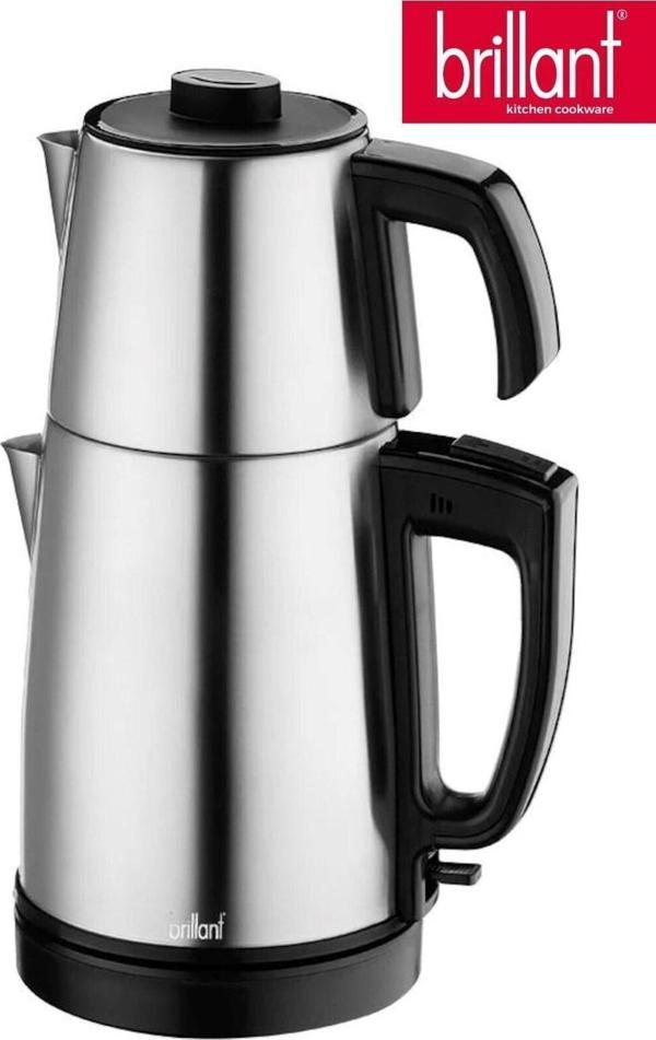 Brillant CS-5944 Inox Matte Black 30 Bardaklık 2200 Watt Geniş Hazneli Paslanmaz Çelik Çay Makinesi - Image 1