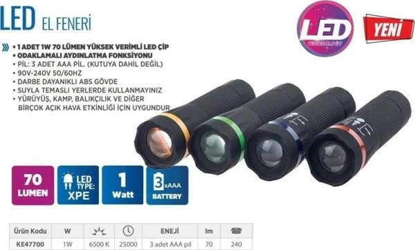 Klaus Ke 47700 Led El Feneri 1W 70 Lumen 3A Pil  - Image 1