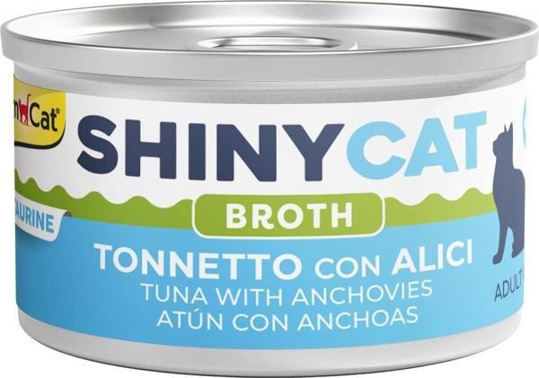 GimCat Shinycat Broth (Sos İçinde) Ançüezli Ton Balıklı Kedi Konservesi 70Gr - Image 1