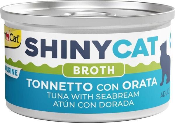 GimCat Shinycat Broth (Sos İçinde) Çipuralı Ton Balıklı Kedi Konservesi 70Gr - Image 1