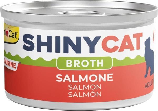 GimCat Shinycat Broth (Sos İçinde) Somon Balıklı Kedi Konservesi 70Gr - Image 1
