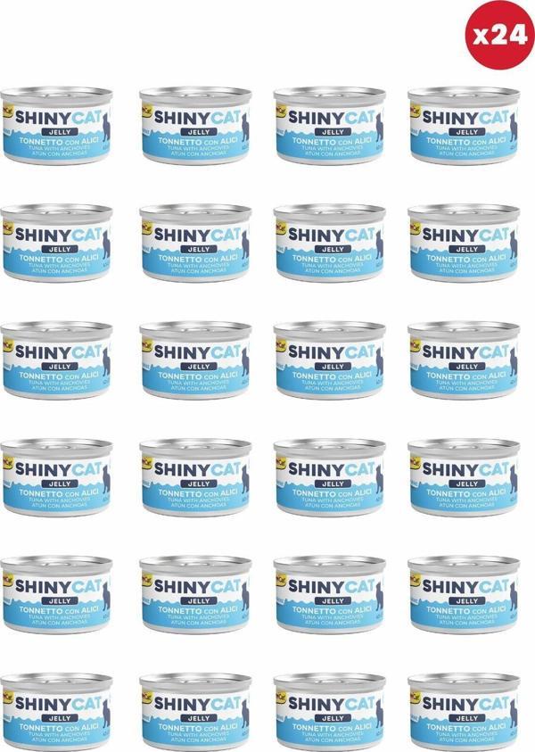 GimCat Shinycat Jelly (Jöle İçinde) Ançüezli Ton Balıklı Kedi Konservesi 70Gr X 24 Adet - Image 1