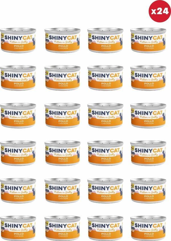 GimCat Shinycat Jelly (Jöle İçinde) Tavuklu Yavru Kedi Konservesi 70Gr X 24 Adet - Image 1