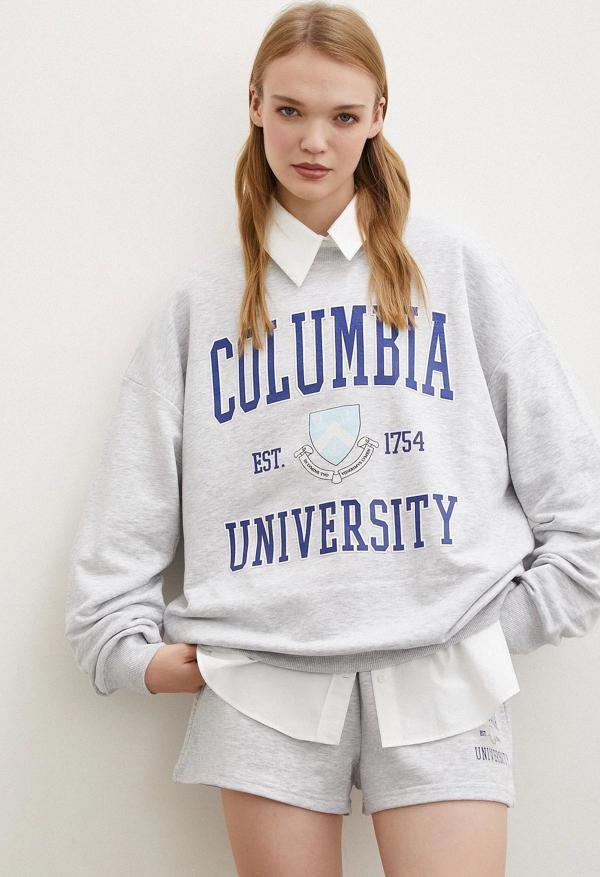 Never More Bisiklet Yaka Üç İplik Sweatshirts Gri - Image 1