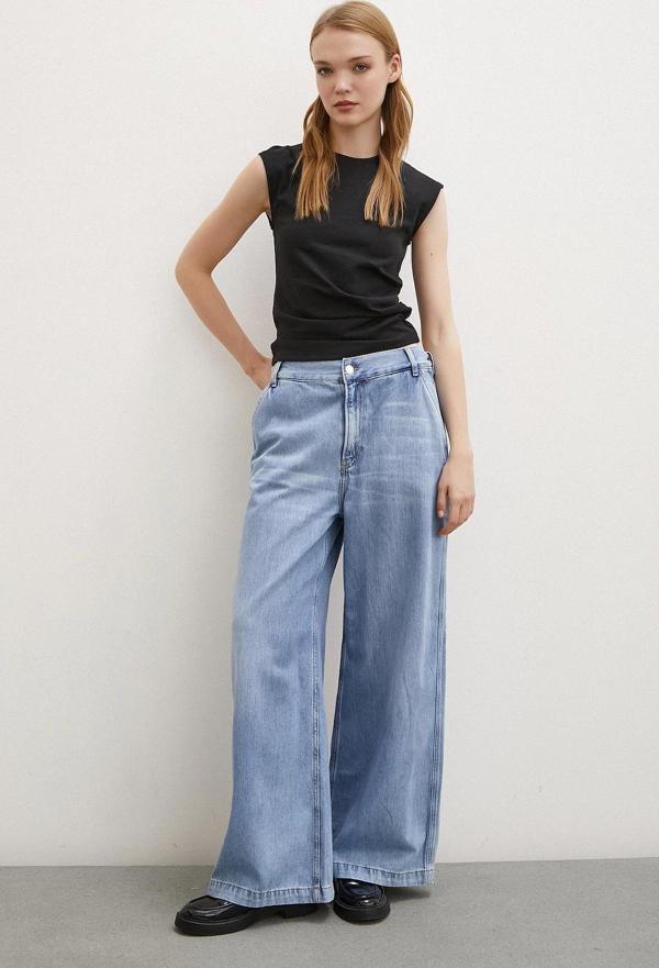 Yüksek Bel Geniş Paça Jean Buz Mavisi - Image 1