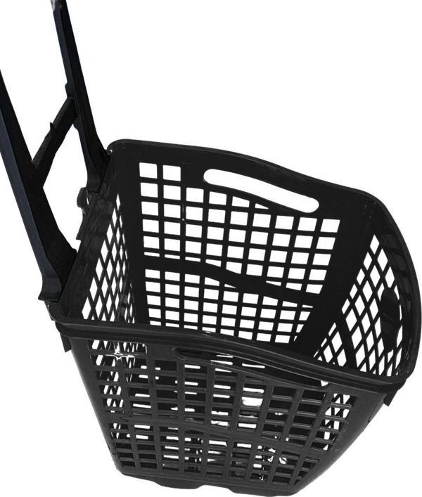 Alışveriş Plastik Market Sepeti 70 LT Tekerlekli Siyah - Image 1