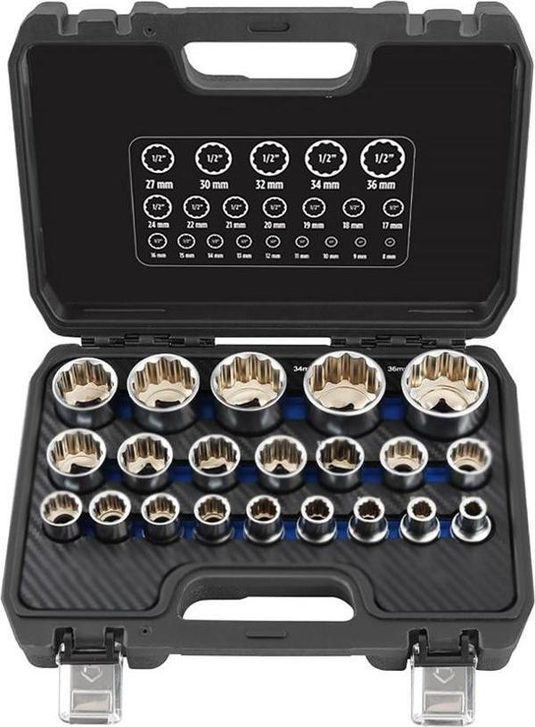Lokma Set Torx Dişi 1/2 İNÇ 21 PARÇA (E8-E36) - Image 1