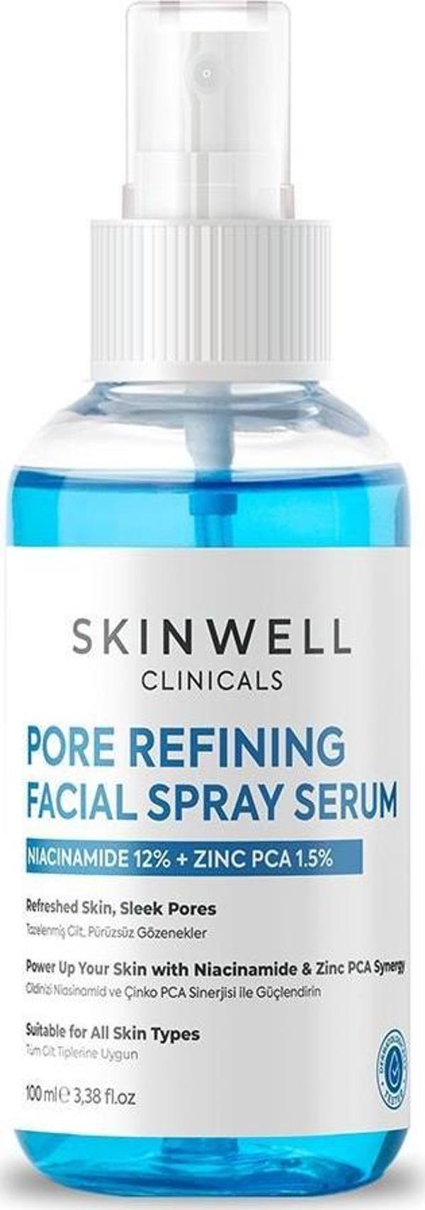 Skinwell Gözenek Sıkılaştırıcı ve Yoğun Nemlendirici Yüz Bakım Sprey Serum 100ML - Image 1
