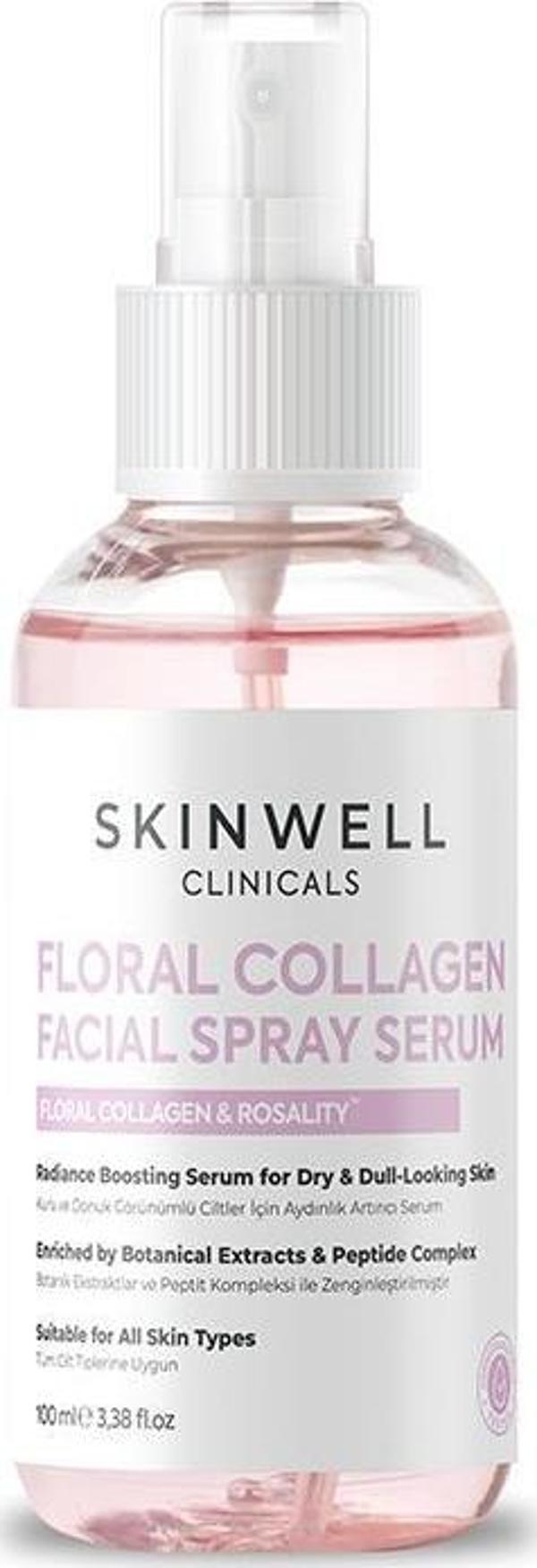 Skinwell Sıkılaştırıcı Etki Bitkisel Kolajen Gül Ekstrakt Içerikli Yüz Bakım Sprey Serum 100ML - Image 1