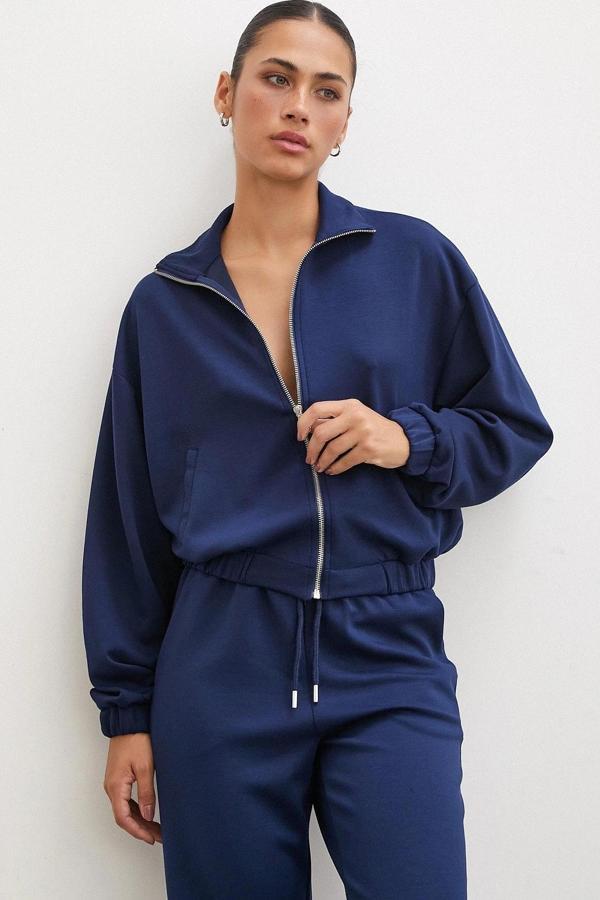 Fermuarlı Sweatshirt Lacivert - Image 1