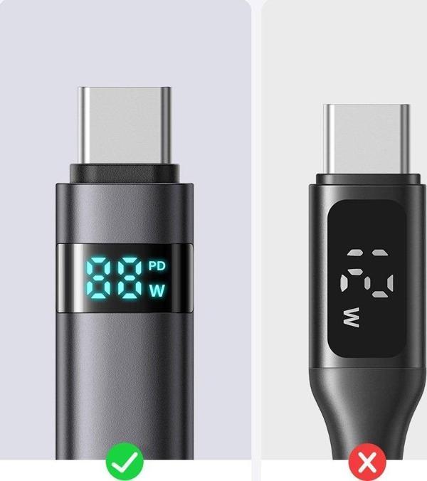 Mcdodo CA-5610 Usb-C To Usb-C 100W Kablo Yatay LED Ekranlı Siyah - Image 1