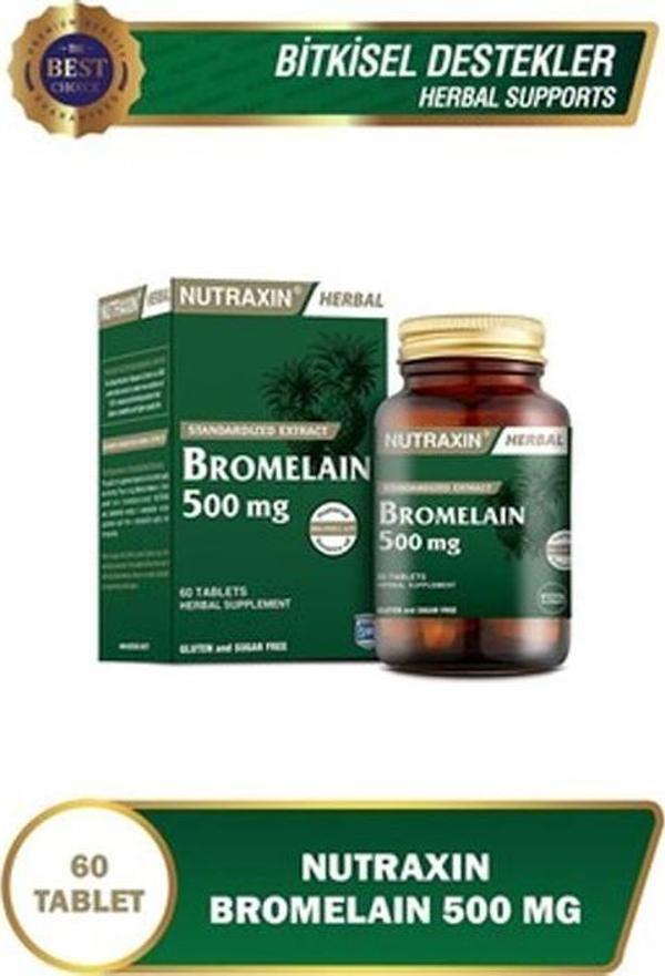 Nutraxin Bromelain 500 Mg 60 Tablet - SKT:04/2027 - Image 1