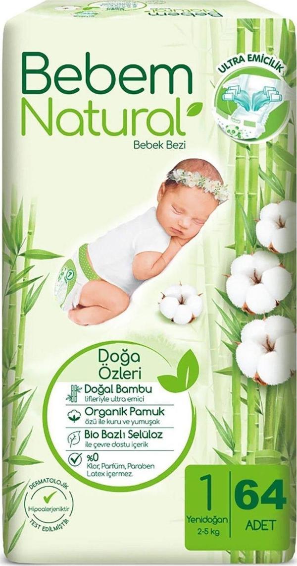Bebem Natural Bebek Bezi 1 numara 64'lü - Image 1