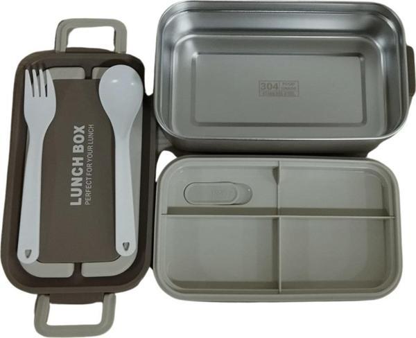 Aryıldız Bento Dikdörtgen Lunch Box Yemek Termosu Kahverengi 1000 ml - Image 1