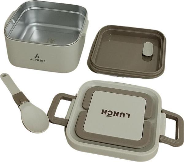 Aryıldız Bento Kare Lunch Box Yemek Termosu Vizon 700 ml - Image 1