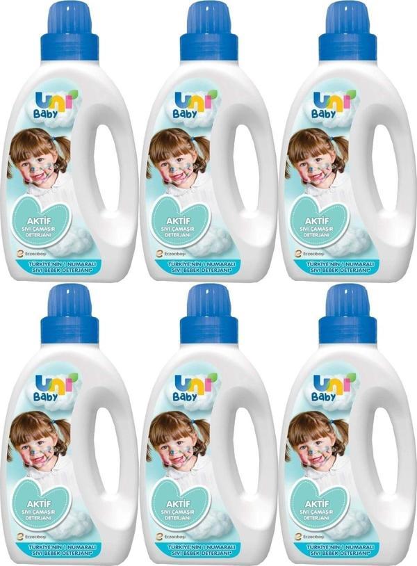 Uni Baby Aktif Sıvı Çamaşır Deterjanı 6 x 1500ml - Image 1