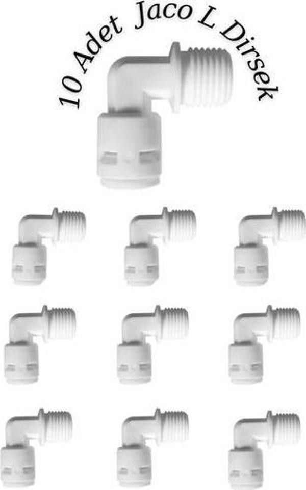 10 Adet Su Arıtma Filtre Bağlantı L Dirsek 1/4 - 6 mm (Jaco - Vidalı Bağlantı) - Image 1